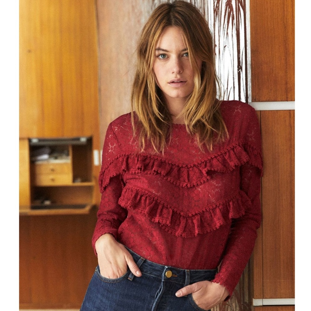 Sézane Ninon Floral Lace Top